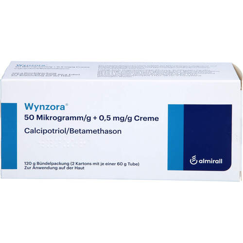 Wynzora 50 Mikrogramm/g + 0.5 mg/g Creme, 2X60 G, Almirall Hermal GmbH