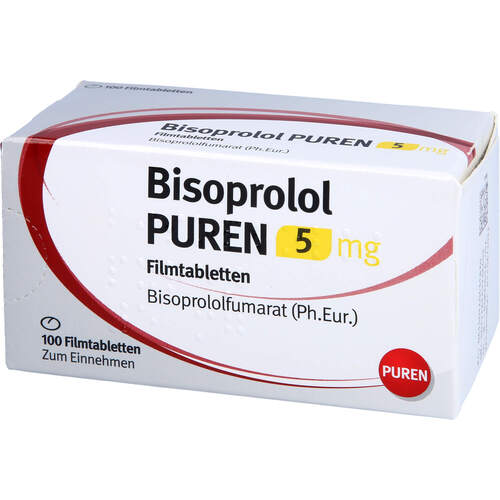 Bisoprolol PUREN 5 mg Filmtabletten, 100 ST, PUREN Pharma GmbH & Co. KG