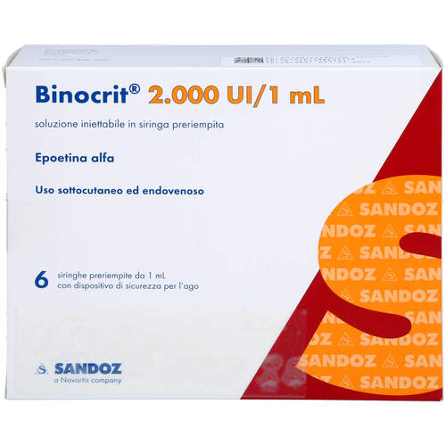 BINOCRIT 2.000 I.E./1 ml Inj.-Lsg.i.Fertigspr., 6x1 ml, Orifarm GmbH