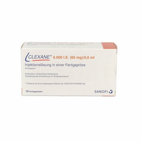 Clexane 6.000 I.E.60mg/0.6ml ILO F.Sp., 10 ST, kohlpharma GmbH