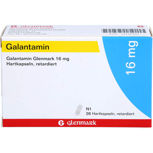 Galantamin Glenmark 16 mg Hartkapseln retardiert, 28 Stk., Glenmark Arzneimittel GmbH Galantamin Glenmark 16 mg Hartkapseln retardiert, 28 Stk., Glenmark Arzneimittel GmbH