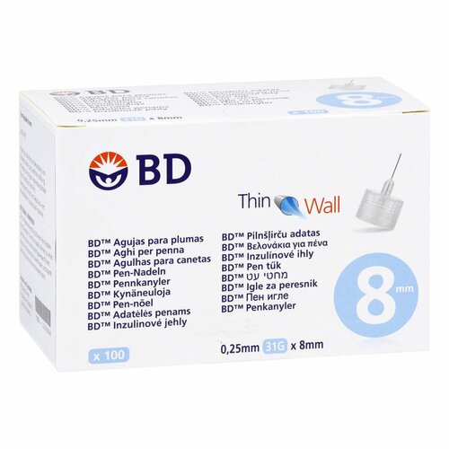 BD THIN Wall Pen-Nadeln 0.25 31 Gx8 mm, 100 Stk., Axicorp Pharma GmbH