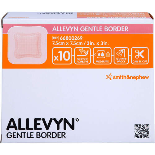 ALLEVYN Gentle Border 7.5x7.5 cm Schaumverb., 10 ST, Docpharm GmbH