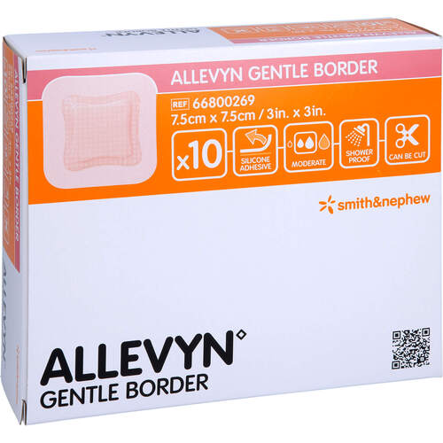 ALLEVYN Gentle Border 7.5x7.5 cm Schaumverb., 10 ST, Docpharm GmbH