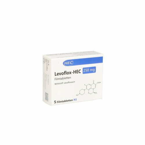 LEVOFLOX-HEC 250 mg Filmtabletten, 5 Stk., HEC Pharm GmbH