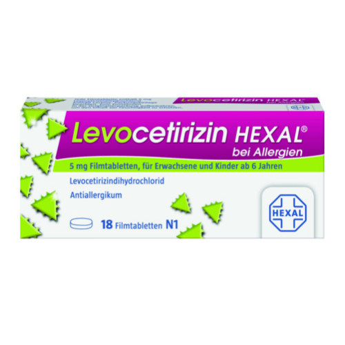 Levocetirizin HEXAL bei Allergien 5mg Filmtabl., 18 Stk., HEXAL AG