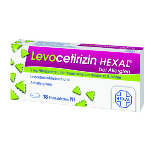 Levocetirizin HEXAL bei Allergien 5mg Filmtabl., 18 Stk., HEXAL AG