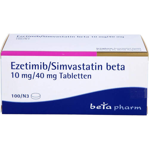 Ezetimib/Simvastatin beta 10 mg/40 mg Tabletten, 100 ST, betapharm Arzneimittel GmbH