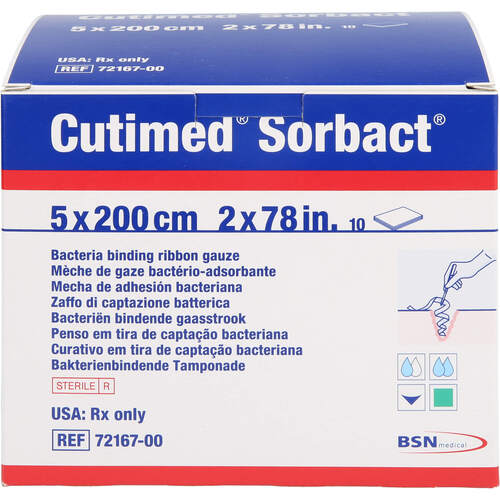 CUTIMED Sorbact Tamponaden 5x200 cm, 10 Stk., Avitamed GmbH