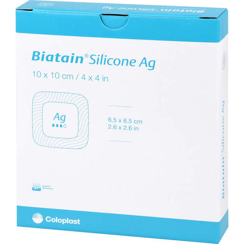 Biatain Silicone Ag 10x10 cm, 5 Stk., ApoHomeCare GmbH