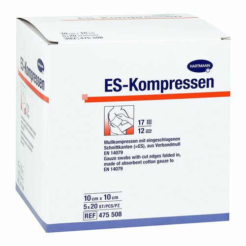 ES-KOMPRESSEN steril 10x10 cm Gro&szlig;packung, 5x20 Stk., B2b Medical GmbH