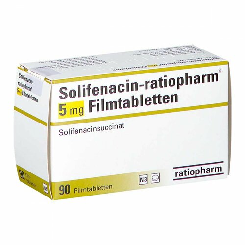Solifenacin-ratiopharm 5 mg Filmtabletten, 90 Stk., ratiopharm GmbH
