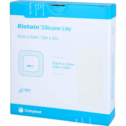 BIATAIN Silicone Lite Schaumverband 5x5 cm, 5 Stk., MFG Handel GmbH