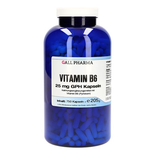 VITAMIN B6 25MG GPH KAPSELN, 750 Stk., Hecht-Pharma GmbH VITAMIN B6 25MG GPH KAPSELN, 750 Stk., Hecht-Pharma GmbH