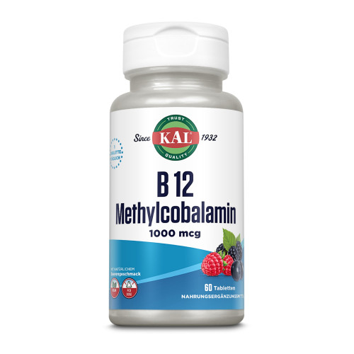 Vitamin B12 Methylcobalamin 1000 mcg KAL, 60 Stk., Supplementa GmbH
