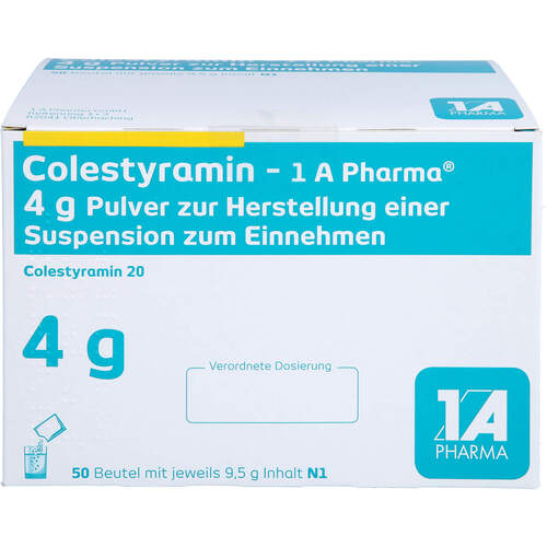 Colestyramin - 1 A Pharma 4 g Pulv z H.e Sus z.E., 50 Stk., 1 A Pharma GmbH