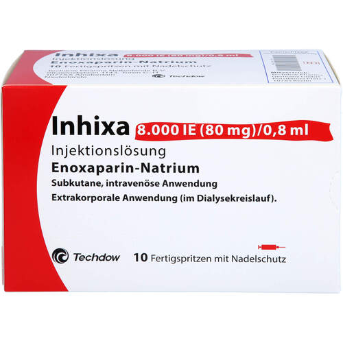 Inhixa 8.000 IE (80 mg)/0.8 ml ILO F-Sp.+Sich-Sys., 10 ST, Techdow Pharma Germany GmbH