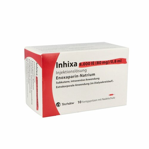 Inhixa 8.000 IE (80 mg)/0.8 ml ILO F-Sp.+Sich-Sys., 10 ST, Techdow Pharma Germany GmbH