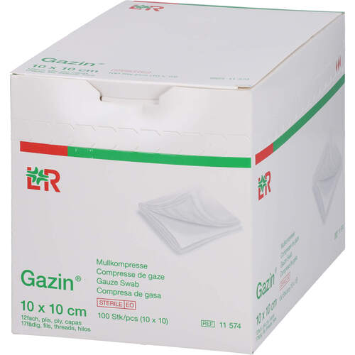 GAZIN Mullkomp.10x10 cm steril 12fach, 10x10 Stk., 1001 Artikel Medical GmbH