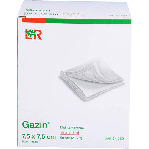 GAZIN Mullkomp.7.5x7.5 cm steril 8fach, 25X2 ST, 1001 Artikel Medical GmbH