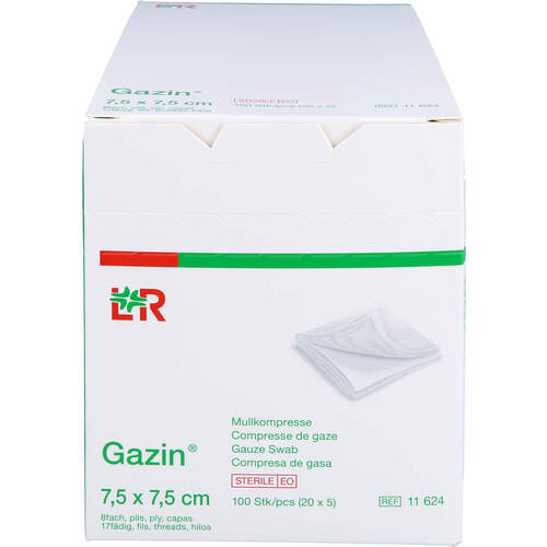 GAZIN Mullkomp.7.5x7.5 cm steril 8fach, 20x5 Stk., 1001 Artikel Medical GmbH
