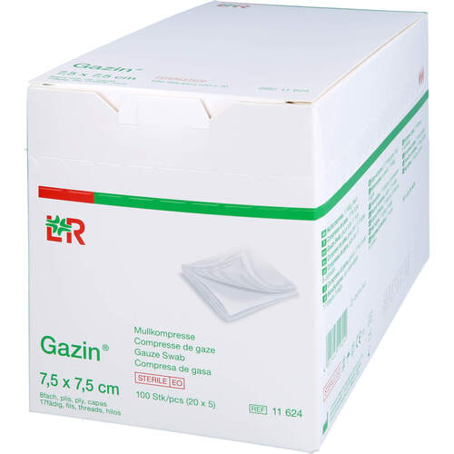 GAZIN Mullkomp.7.5x7.5 cm steril 8fach, 20x5 Stk., 1001 Artikel Medical GmbH