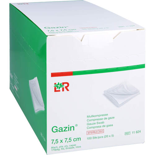 GAZIN Mullkomp.7.5x7.5 cm steril 8fach, 20x5 Stk., 1001 Artikel Medical GmbH