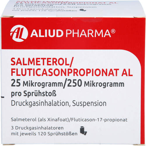 Salmeterol/Fluticasonpropionat AL 25 ug/250 ug DOS, 3 ST, Aliud Pharma GmbH