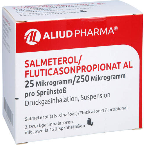 Salmeterol/Fluticasonpropionat AL 25 ug/250 ug DOS, 3 Stk., Aliud Pharma GmbH
