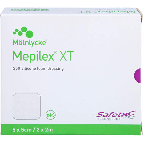 MEPILEX XT 5x5 cm Schaumverband, 5 ST, C P C medical GmbH & Co. KG