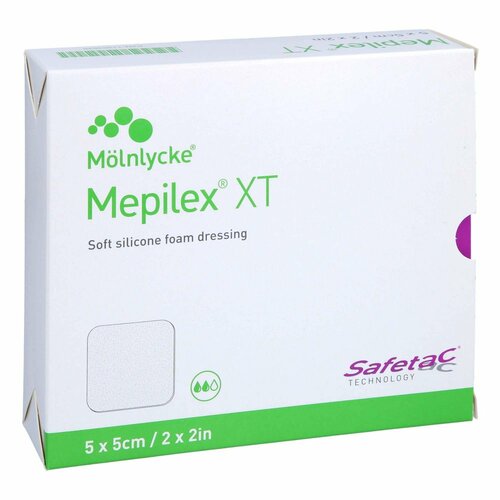 MEPILEX XT 5x5 cm Schaumverband, 5 ST, C P C medical GmbH & Co. KG