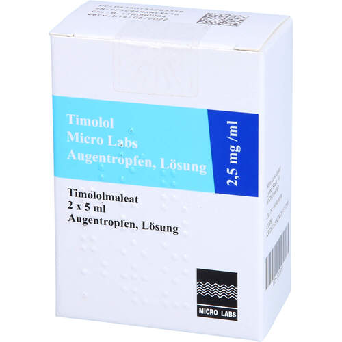 Timolol Micro Labs 2.5 mg/ml Augentropfen Lösung, 2x5 ml, Micro Labs GmbH