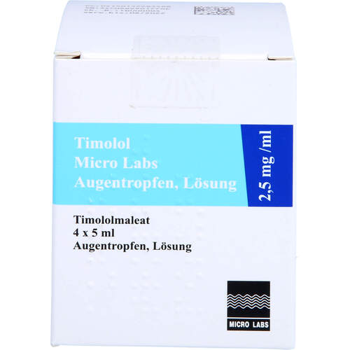 Timolol Micro Labs 2.5 mg/ml Augentropfen Lösung, 4x5 ml, Micro Labs GmbH