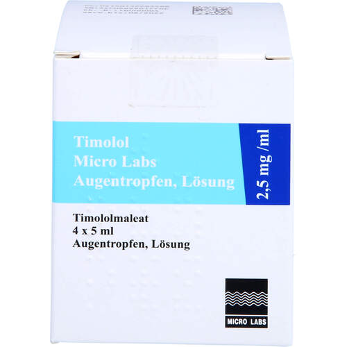 Timolol Micro Labs 2.5 mg/ml Augentropfen Lösung, 4X5 ML, Micro Labs GmbH