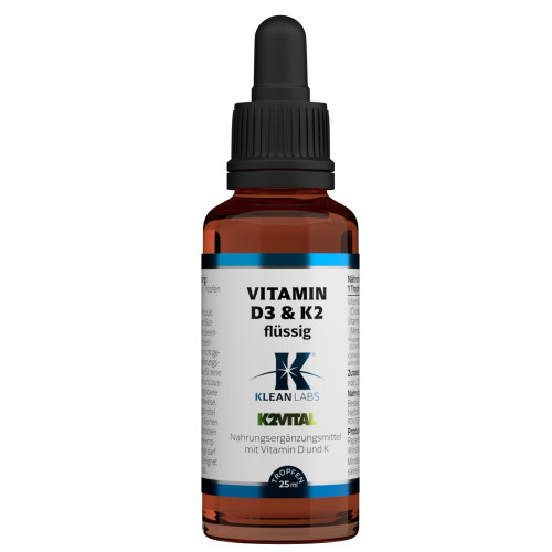 Vitamin D3 & K2 Liquid KLEAN LABS, 25 ml, Supplementa GmbH