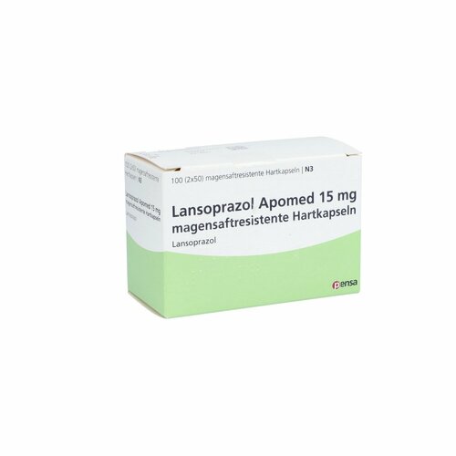 LANSOPRAZOL Apomed 15 mg magensaftres.Hartkapseln, 100 St, Pensa Pharma GmbH