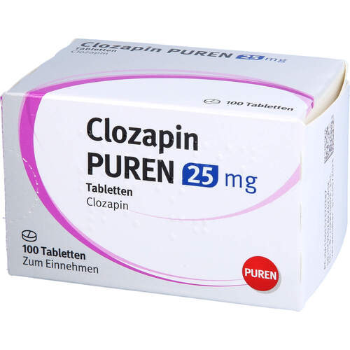 Clozapin PUREN 25 mg Tabletten, 100 Stk., PUREN Pharma GmbH & Co. KG