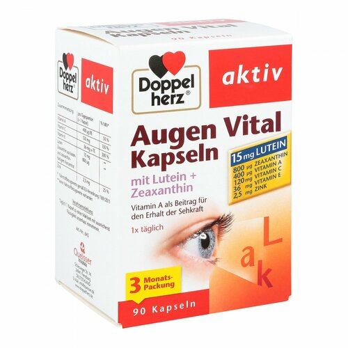DOPPELHERZ Augen Vital Kapseln, 90 Stk., Queisser Pharma GmbH & Co. KG