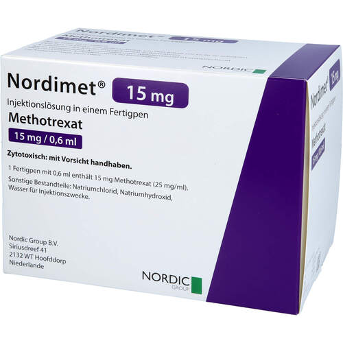 Nordimet 15mg Injektionslösung in einem Fertigpen, 12 Stk., Nordic Pharma GmbH