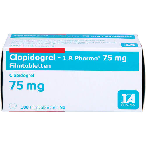 Clopidogrel - 1 A Pharma 75 mg Filmtabletten, 100 st, 1 A Pharma GmbH