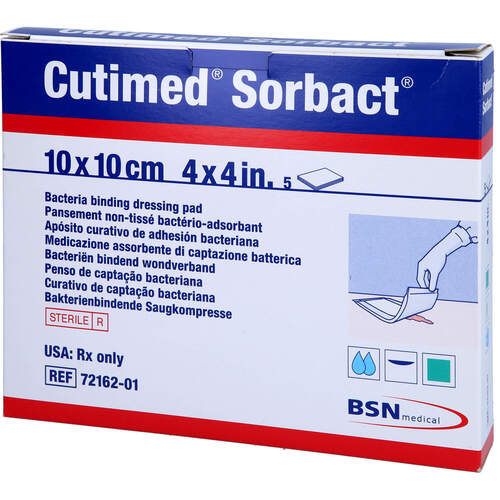 Cutimed Sorbact Saugkompressen 10x10 cm, 5 ST, Eurimpharm Arzneimittel GmbH