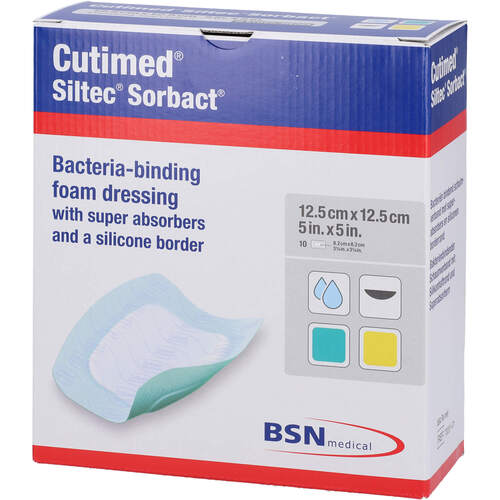 CUTIMED SILTEC SORBACT PU-VERB.12.5X12.5 CM, 10 Stk., B2b Medical GmbH