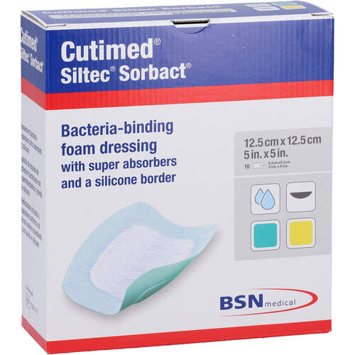 CUTIMED SILTEC SORBACT PU-VERB.12.5X12.5 CM, 10 Stk., B2b Medical GmbH