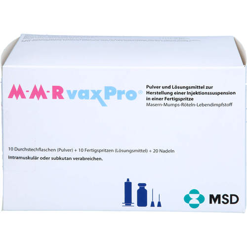 MMR Vaxpro Fertigspritze mit Kanüle, 10x0,5 ml, Abacus Medicine A/S