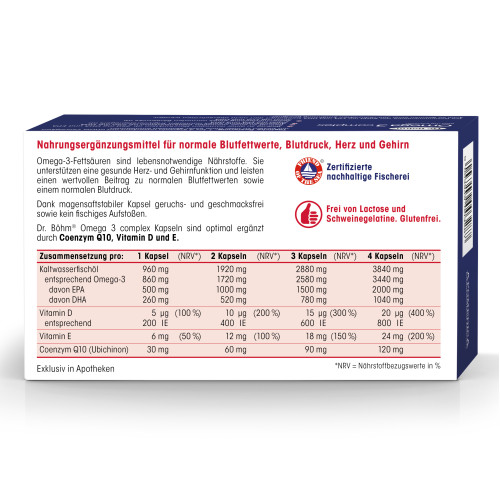 Dr. B&ouml;hm Omega 3 complex, 60 Stk., Apomedica Pharmazeutische Produkte GmbH