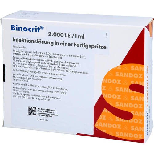 Binocrit 2.000 I.E./1 ml Inj.-Lsg.i.e.Fertigspr., 6x1 ml, Emra-Med Arzneimittel GmbH
