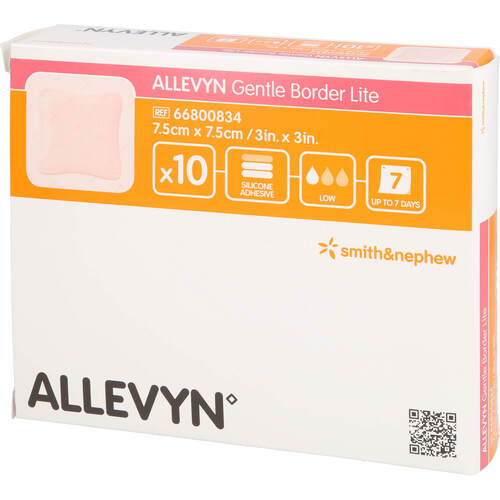 ALLEVYN Gentle Border Lite 7.5x7.5 cm Schaumverb., 10 Stk., Docpharm GmbH