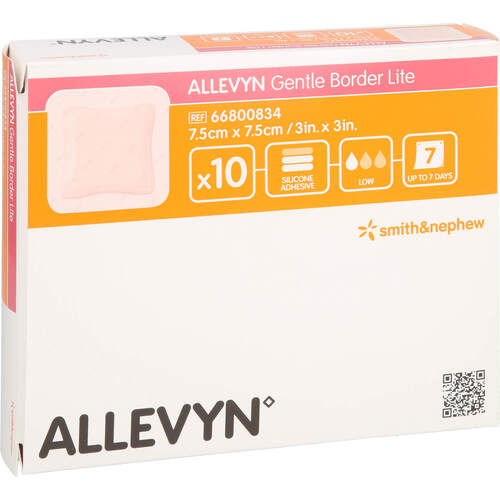 ALLEVYN Gentle Border Lite 7.5x7.5 cm Schaumverb., 10 Stk., Docpharm GmbH