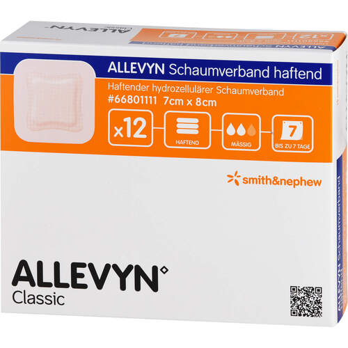 ALLEVYN Schaumverband 7x8 cm haftend, 12 Stk., + Prisoma GmbH