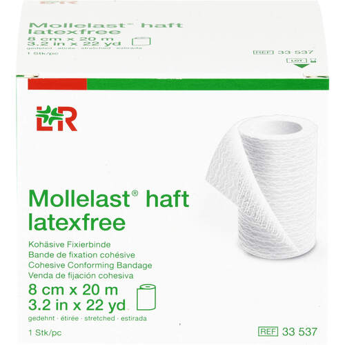 MOLLELAST haft Binden latexfrei 8 cmx20 m weiß, 1 ST, 1001 Artikel Medical GmbH